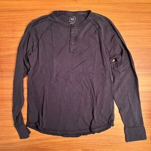 GAP Gray Long Sleeve Henley Shirt